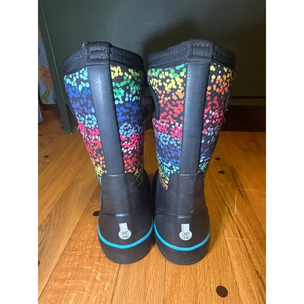 BOGS Classic II Rainbow Dots Kids 10 Waterproof Insulated Winter Snow Boots